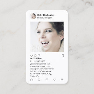 Carte De Visite style d'instagram dans l'édredon élégant de ros