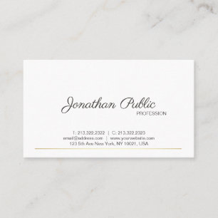 Carte De Visite Style élégant moderne blanc or chic tendance