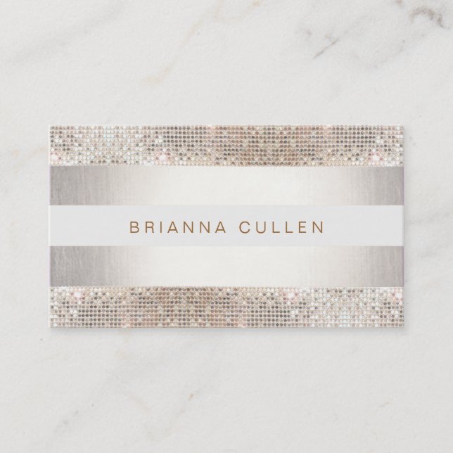 Carte De Visite Style Faux Sequin Stripe Beauté et mode (Devant)