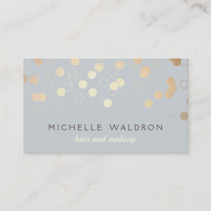 Carte De Visite Style Gold Confetti Beauty Maquillage Artiste Grey