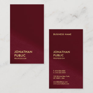 Carte De Visite Style Gold Look Texte Bourgogne Rouge Luxe