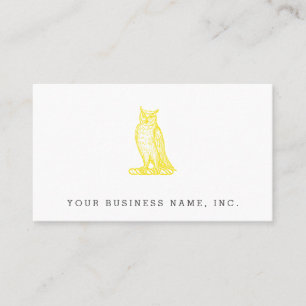 Carte De Visite Style Letterpress de la Crête de Chouette d'or