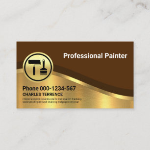 Carte De Visite Style Luxueux Gold Curve Wave Peintre