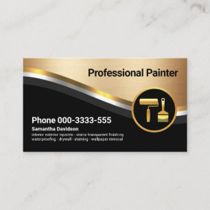 Carte De Visite Style Luxueux Gold Silver Wave Painter