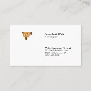 Carte De Visite Style minimal de cinéaste de Videographer