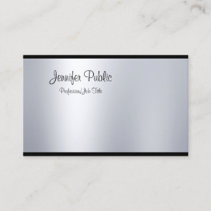 Carte De Visite Style moderne à main libre en argent look élégant 