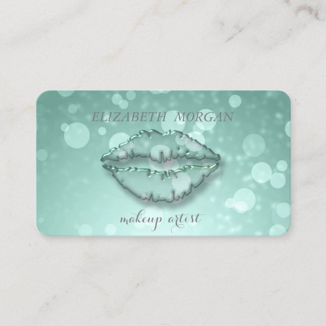 Carte De Visite Style moderne, Artiste de maquillage, Bokeh, Lèvre (Devant)