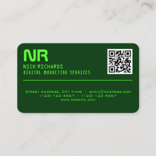 Carte De Visite Style moderne contraste vert professionnel