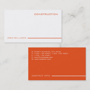 Carte De Visite Style moderne professionnel élégant orange