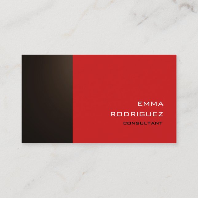 Carte De Visite Style moderne Sepia Brown Rouge Sophistiqué Style  (Devant)