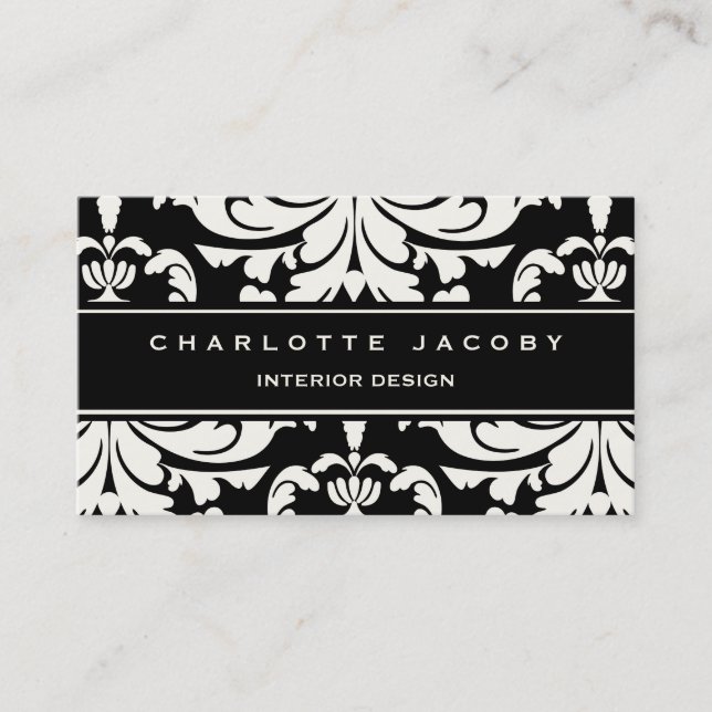Carte De Visite Style noir et blanc de professionnel de brocard de (Devant)