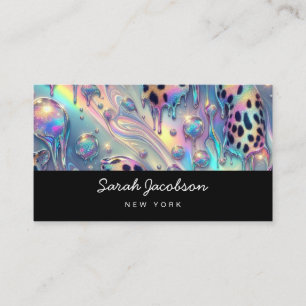 Carte De Visite Style Opale Iridescent Luxe Élégant