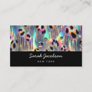 Carte De Visite Style Opale Iridescent Luxe Élégant