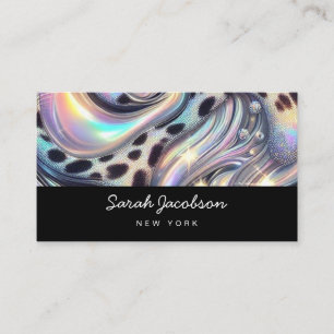 Carte De Visite Style Opale Iridescent Luxe Élégant