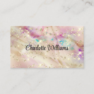 Carte De Visite Style Pastel Encre d'alcool élégant Typographie Or