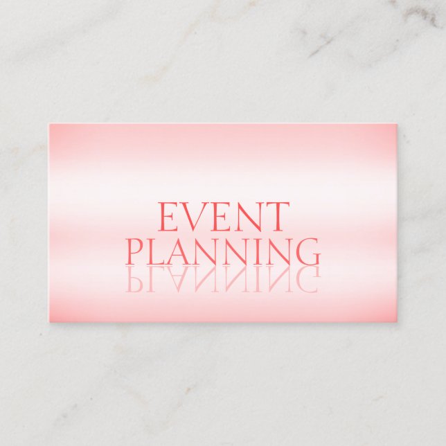 Carte De Visite Style Pastel Rose Chic Miroir Police Professionnel (Devant)