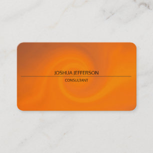 Carte De Visite Style Plat Orange Attrayant Arrondi Deux Côtés
