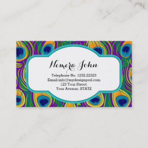 Carte de visite style plumes Peacock
