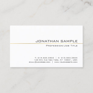 Carte De Visite Stylé Rayure Dorée Simple Luxe Professionnel