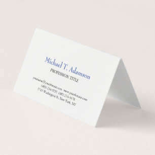 Carte De Visite Style rétro Élégant Plaque blanche simple