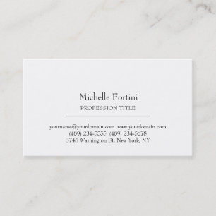 Carte De Visite Style Rétro Élégant Plaque Simple Blanc Minimalist