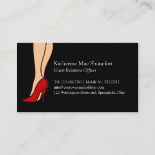 Carte De Visite Style rouge de stylet de talons hauts