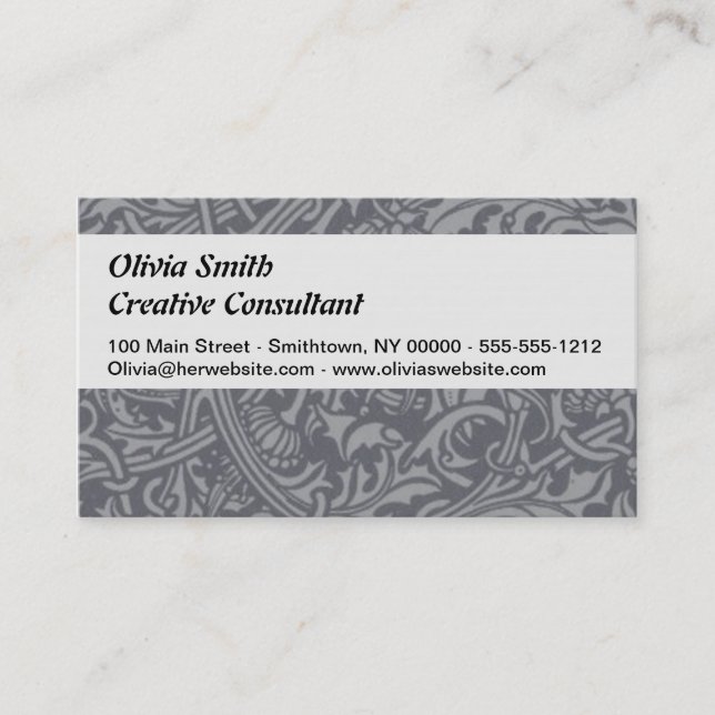 Carte De Visite Style Scottish Thistle Knot William Morris (Devant)