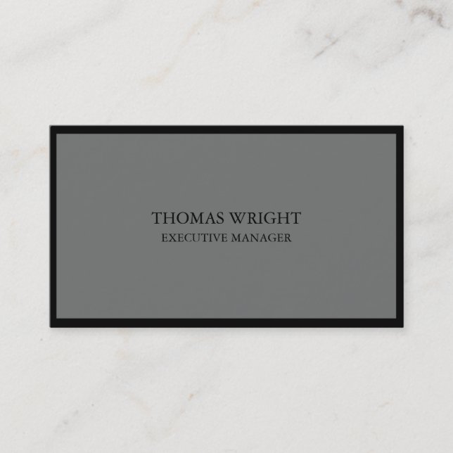 Carte De Visite Style simple nickel gris noir professionnel (Devant)