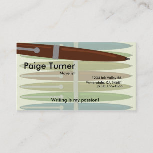 Carte de visite style stylo