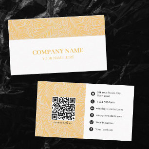 Carte De Visite Style tendance minimaliste médias sociaux QR Code