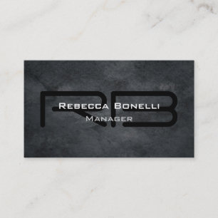 Carte De Visite Style tendance Monogramme gris minimaliste Plain s