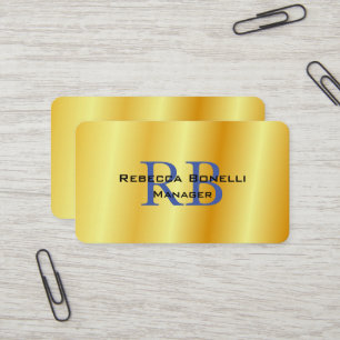 Carte De Visite Style tendance Monogramme minimaliste couleur or c