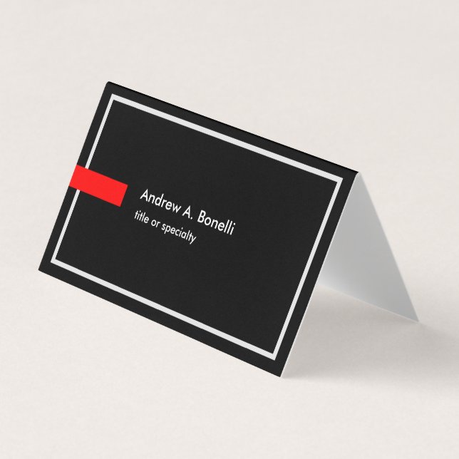 Carte De Visite Style tendance noir blanc rouge professionnel mode (Devant)