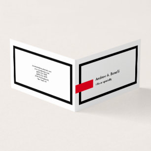 Carte De Visite Style tendance noir blanc rouge professionnel mode