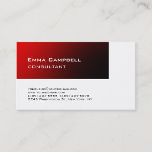Carte De Visite Style tendance Rouge moderne moderne Consultant pr