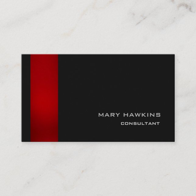 Carte De Visite Style tendance rouge noir moderne élégant minimali (Devant)