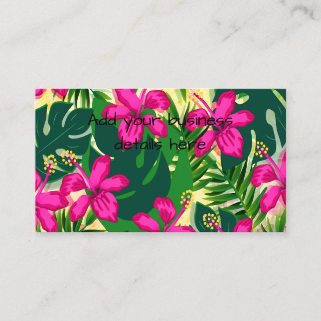 Carte De Visite Style tropical hawaïen (Devant)