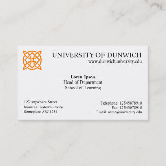 Carte De Visite Style v4 d'université