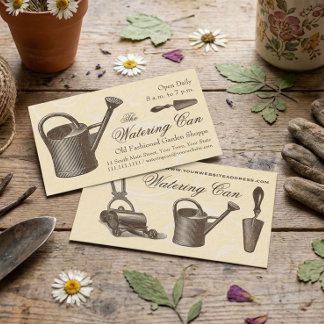 Carte De Visite Style vintage fleuriste ou boutique de jardin, jar
