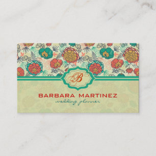 Carte De Visite Style Vintage Rose coloré à la main