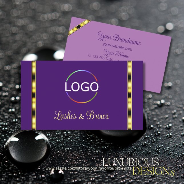 Carte De Visite Style violet et Lilac avec logo professionnel (Créateur téléchargé)
