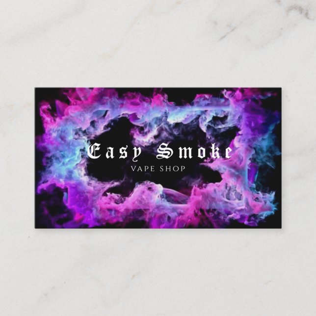 Carte De Visite Style violet Vape Shop Design unique (Devant)