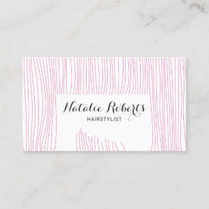 Carte De Visite Stylet de cheveux coiffeur rose coiffeur