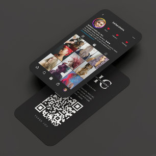 Carte De Visite Stylet de cheveux moderne Hairstyliste Instagram N