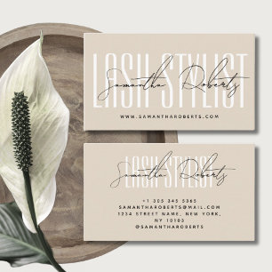 Carte De Visite Stylet Lash typographie moderne lumière tache