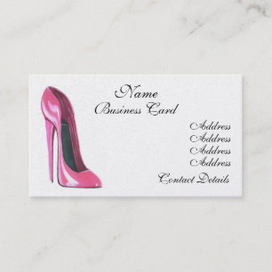 Carte de visite stylet rose de chaussure