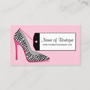 Carte De Visite Stylets roses et noirs de boutique de mode de