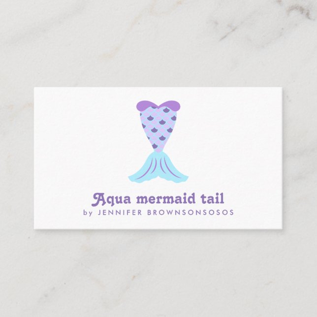 Carte De Visite Stylish Mermaid Feminine Coastal Tail (Devant)