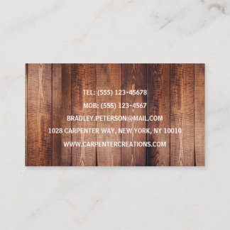 Carte De Visite Stylish Modern Wooden Carpentry Construction
