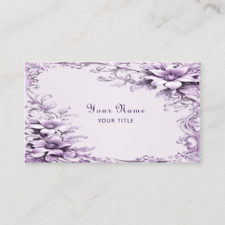 Carte De Visite Stylish Purple Flowers Business Card